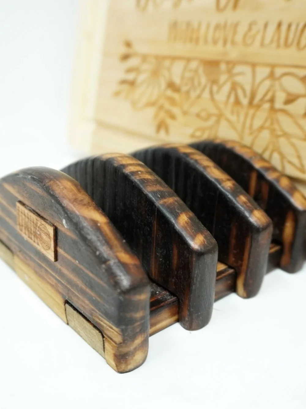 Handmade Wood Kitchen Cutting Board Organizer